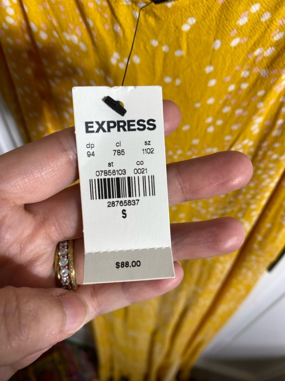 Express Yellow Ruffle Strap Split Maxi Dress - Picture 6 of 6